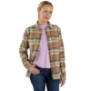 Camisas de franela de manguitos largos de corte holgado para mujer de la serie de fibras Tencel™