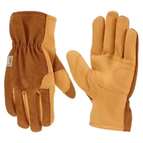 Guantes de lona y cuero sintético con puño abierto para mujer