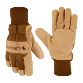 Guantes de mujer con puño de punto de gamuza sintética