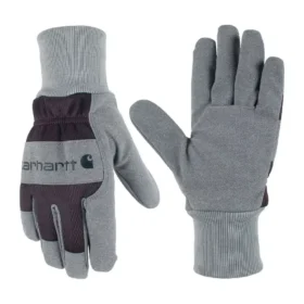 Guantes de mujer con puño de punto de gamuza sintética